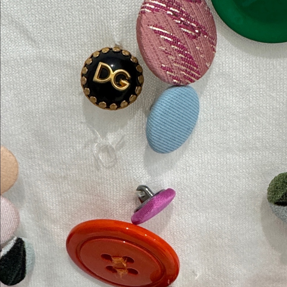 Dolce & Gabbana D&G jewel button Logo Short Sleeve Shirt Tops Women size 36 - Picture 7 of 10